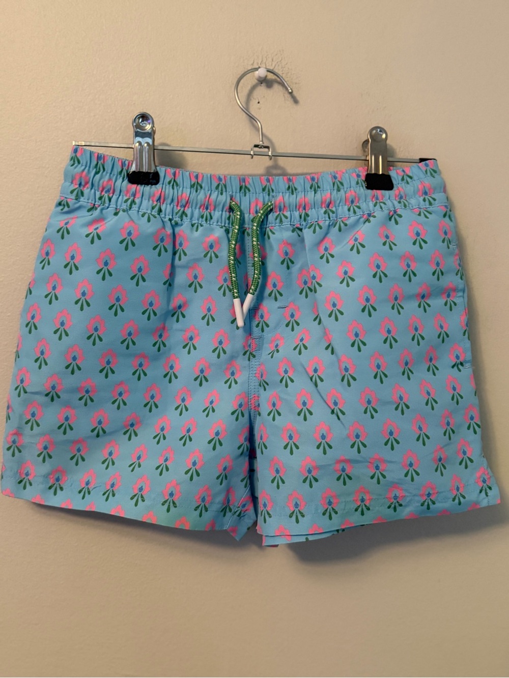 The Beaufort Bonnet Company Light Blue Floral Swim Trunks